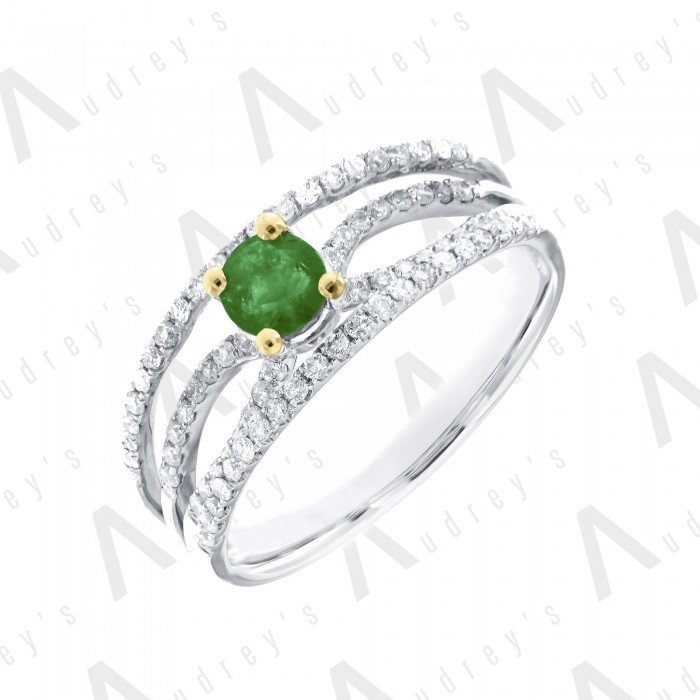 18 KARAT DIAMOND AND GEMSTONE RING