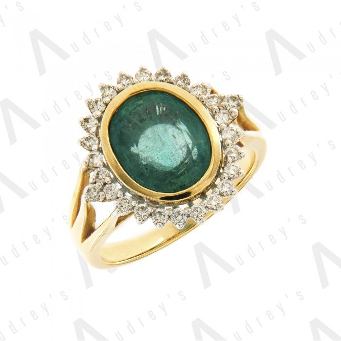 18 KARAT DIAMOND AND GEMSTONE RING