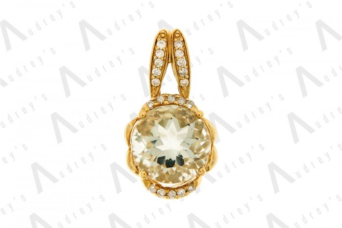 18 KARAT DIAMOND AND GEMSTONE PENDANT