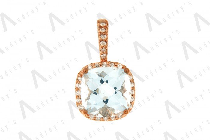 18 KARAT DIAMOND AND GEMSTONE PENDANT