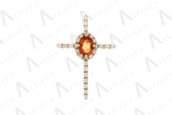 18 KARAT DIAMOND AND GEMSTONES PENDANT
