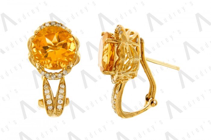9 KARAT DIAMOND AND GEMSTONE EARRING