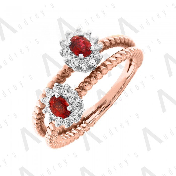 18 KARAT DIAMOND AND GEMSTONE RING