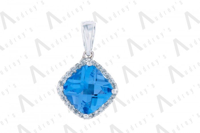 9 KARAT DIAMOND AND GEMSTONE PENDANT