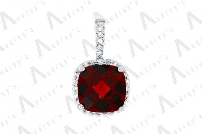 9 KARAT DIAMOND AND GEMSTONE PENDANT