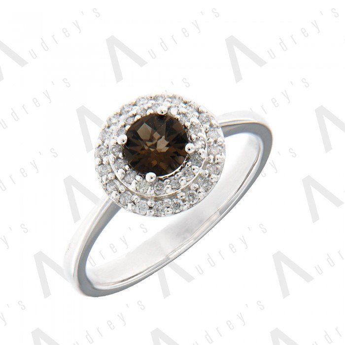 9 KARAT DIAMOND AND GEMSTONE RING