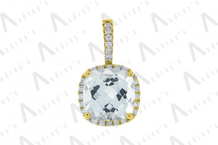 9 KARAT DIAMOND AND GEMSTONE PENDANT
