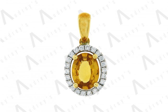 18 KARAT DIAMOND AND GEMSTONE PENDANT
