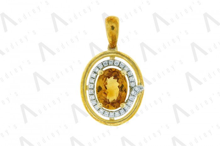 18 KARAT DIAMOND AND GEMSTONE PENDANT