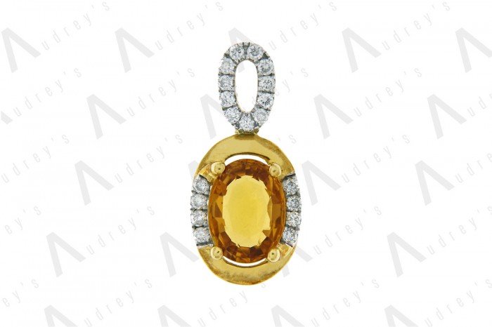 18 KARAT DIAMOND AND GEMSTONE PENDANT