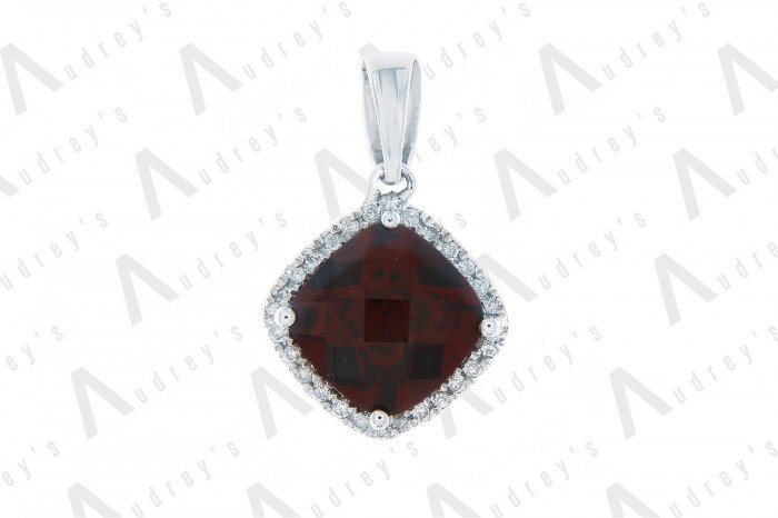 9 KARAT DIAMOND AND GEMSTONE PENDANT