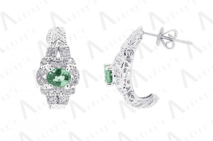 18 KARAT DIAMOND AND GEMSTONE EARRING