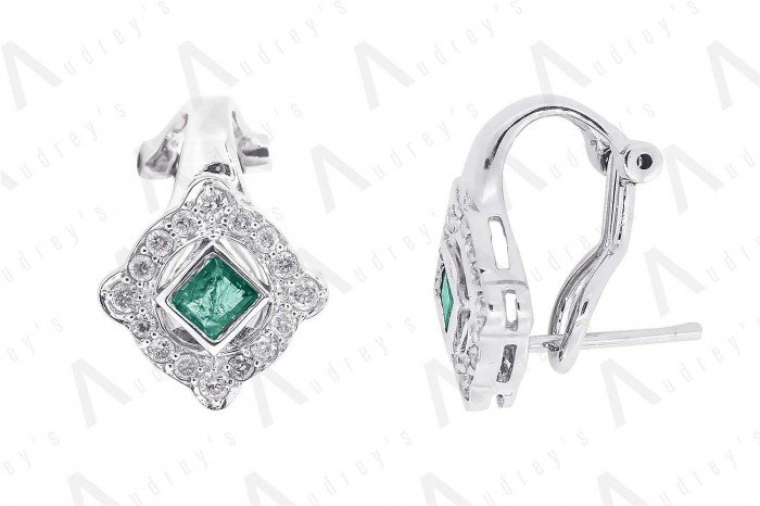 18 KARAT DIAMOND AND GEMSTONE EARRING