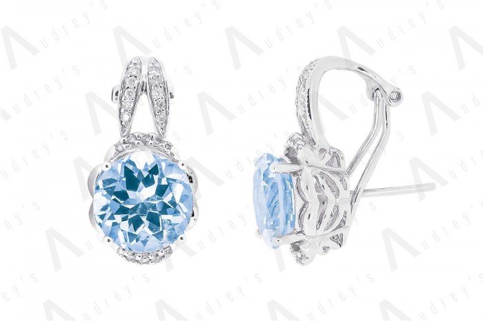 9 KARAT DIAMOND AND GEMSTONE EARRING