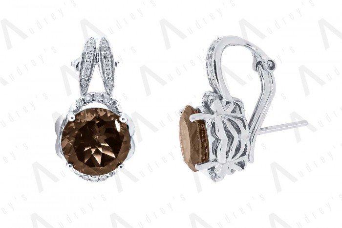 9 KARAT DIAMOND AND GEMSTONE EARRING
