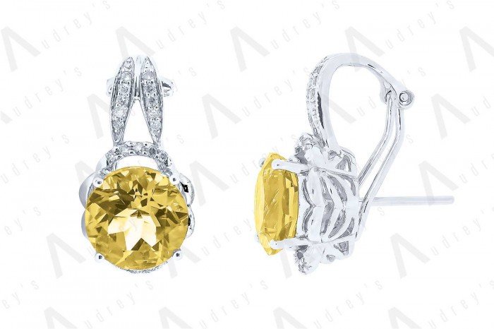 9 KARAT DIAMOND AND GEMSTONE EARRING