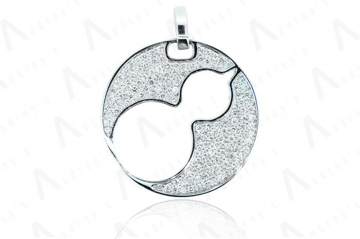 18K WHITE GOLD DIAMOND PENDANT