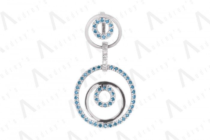 18 KARAT DIAMOND AND GEMSTONE PENDANT
