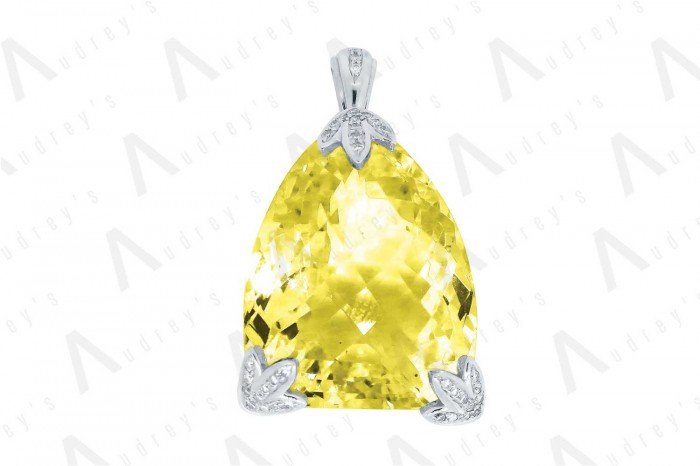 18 KARAT DIAMOND AND GEMSTONE PENDANT