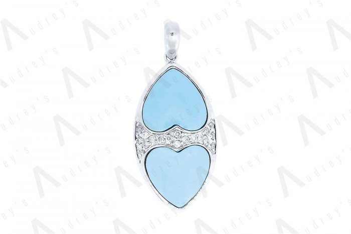 9 KARAT DIAMOND AND GEMSTONE PENDANT