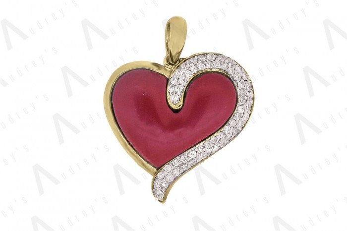 9 KARAT DIAMOND AND GEMSTONE PENDANT