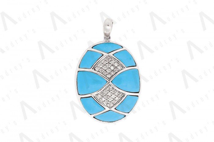 9 KARAT DIAMOND AND GEMSTONE PENDANT