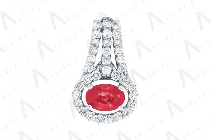 18 KARAT DIAMOND AND GEMSTONE PENDANT